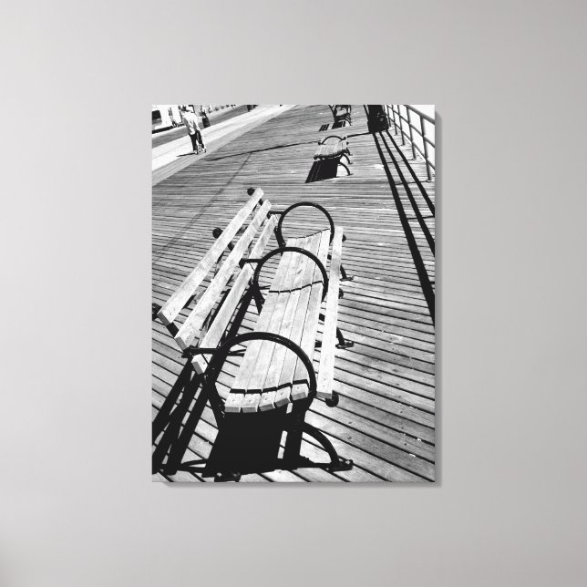 'Boardwalk Bänkar' Lindad Canvastryck (Framsida)