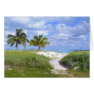 Boardwalk för skattCaystrand, Bahamas Hälsningskort