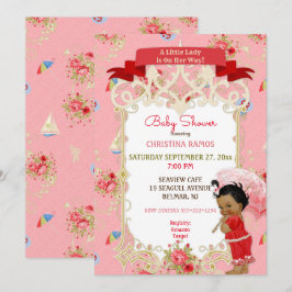 Boardwalk Victoriana Beach Sommar Baby Shower Inbjudningar