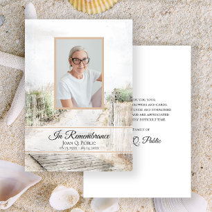 Boardwalto Beach Funeral Memorial Sympathy Tack Kort