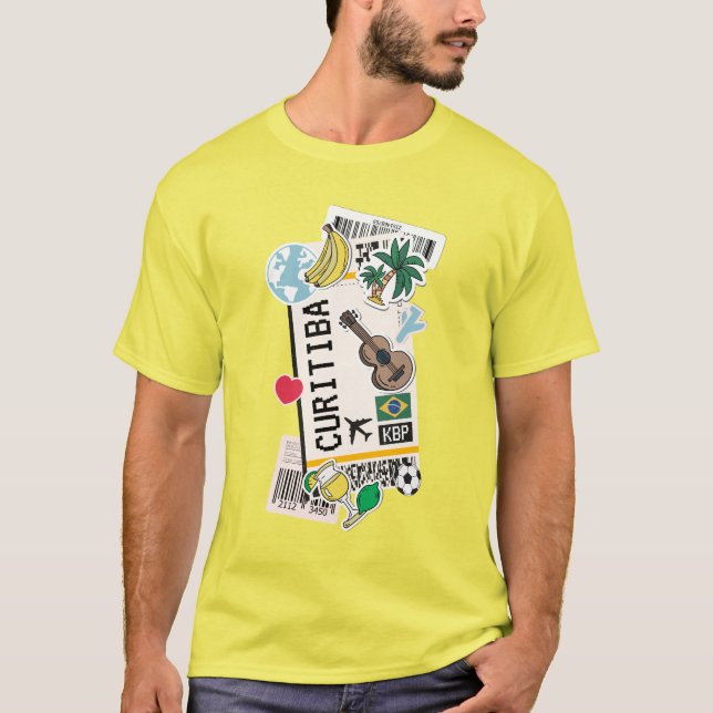 BOARING PASS CURITIBA BRAZIL T SHIRT (Framsida)