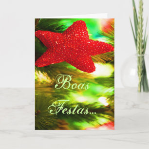 Boas Festas e um feliz Ano Novo Red Star I Helgkort