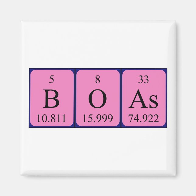 Boas periodiska magnet bord namn (Framsidan)