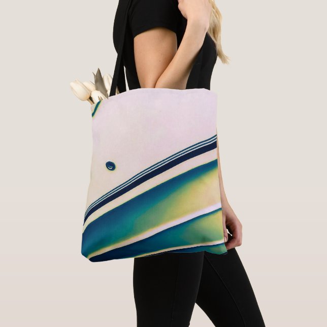 Boat-Abstrakt i Blue Tote Bag Tygkasse (Närbild)