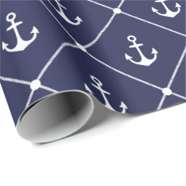 Boat Älskare Nautical Anchor Rope Coastal Mönster Presentpapper