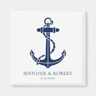 Boat Anchor Nautical Bröllop Keepsaké Anpassningsb Magnet