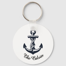 Boat Anchor with Line Nyckelring