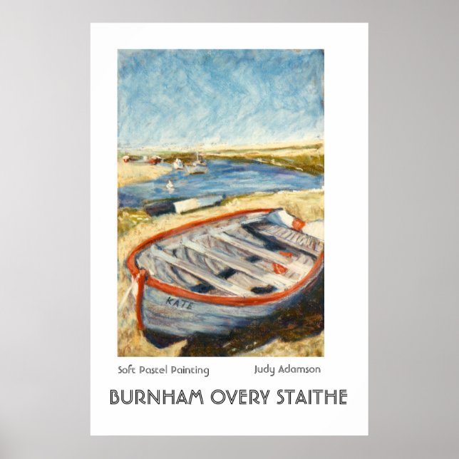 Boat at at Burnham Overy Staithe Print or Poster (Framsidan)