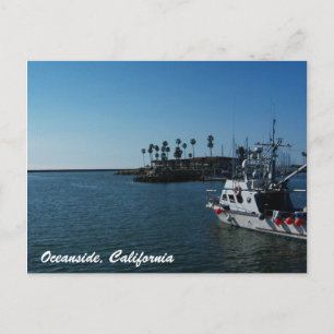 Boat at at Oceanside, California Postcard Vykort