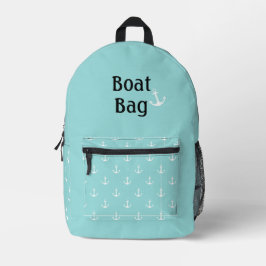 Boat Bag Aqua och White med Anchors