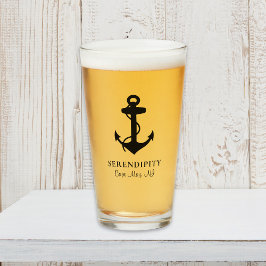 Boat Black Anchor Monogrammed Glaskopp