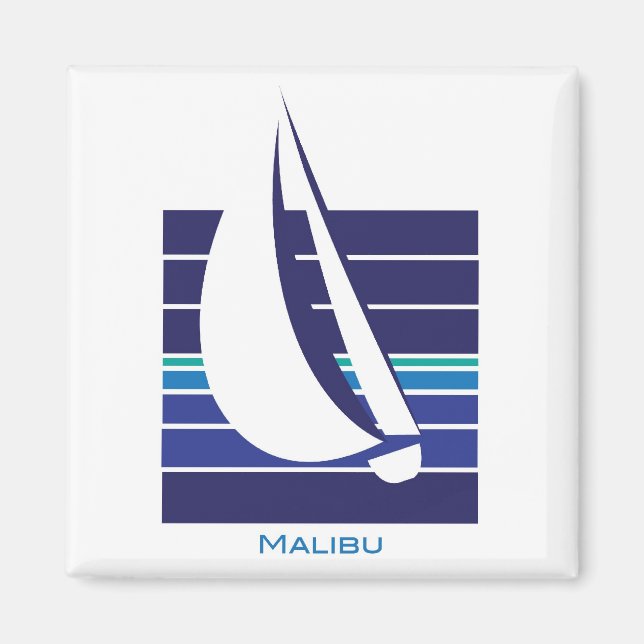 Boat Blues Square_Malibu magnet (Framsidan)