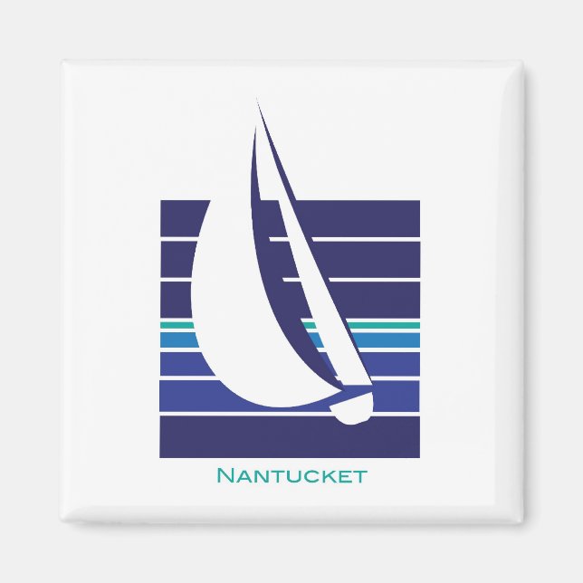 Boat Blues Square_Nantucket-magnet Magnet (Framsidan)