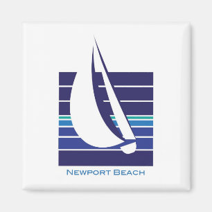 Boat Blues Square_Newport Beach-magnet Magnet
