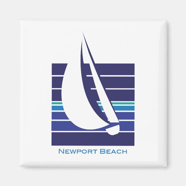 Boat Blues Square_Newport Beach-magnet Magnet (Framsidan)