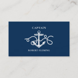 Boat Captain Nautical Anchor Visitkort