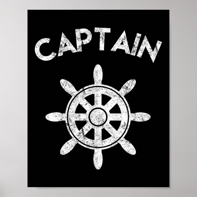 Boat Captain Wheel Sailboat Boating Sailor Gifts  Poster (Framsidan)