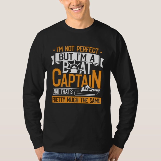Boat Captain Yacht Boating Accessories for Men T Shirt (Framsida)