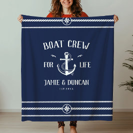 Boat Crew for Life Nautical Modern Custom Name Fle Fleecefilt