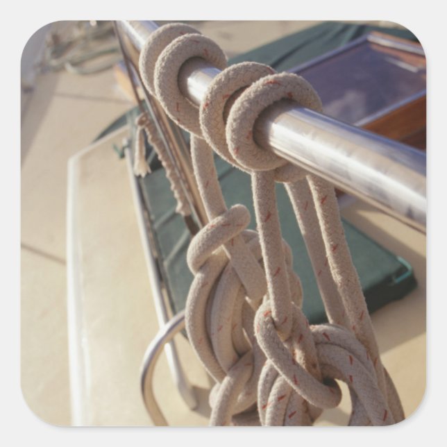 Boat Deck Fyrkantigt Klistermärke (Framsida)