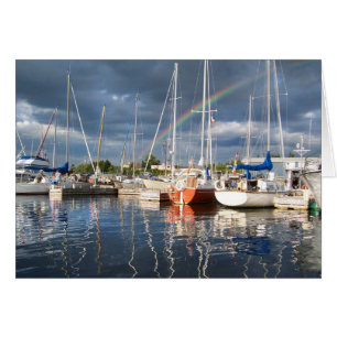 Boat Dock vid Marina-foto Hälsningskort