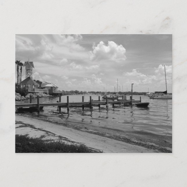 Boat Docks med Bridge Street Clock Torn Vykort (Framsida)