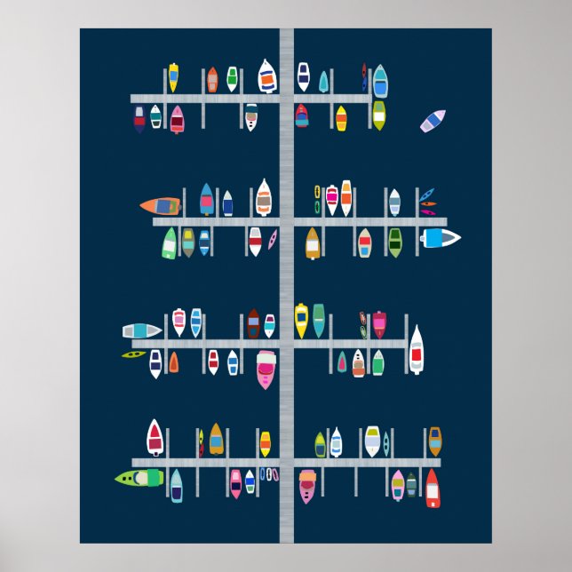 Boat Docks-Multi-on Navy Poster (Framsidan)