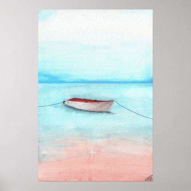 Boat Elafonisi vatten Poster (Framsidan)