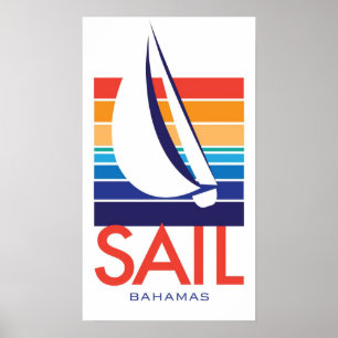 Boat Färg Square_SAIL Bahamas poster