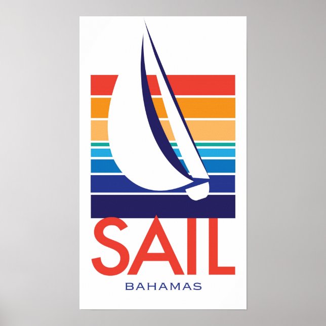 Boat Färg Square_SAIL Bahamas poster (Framsidan)