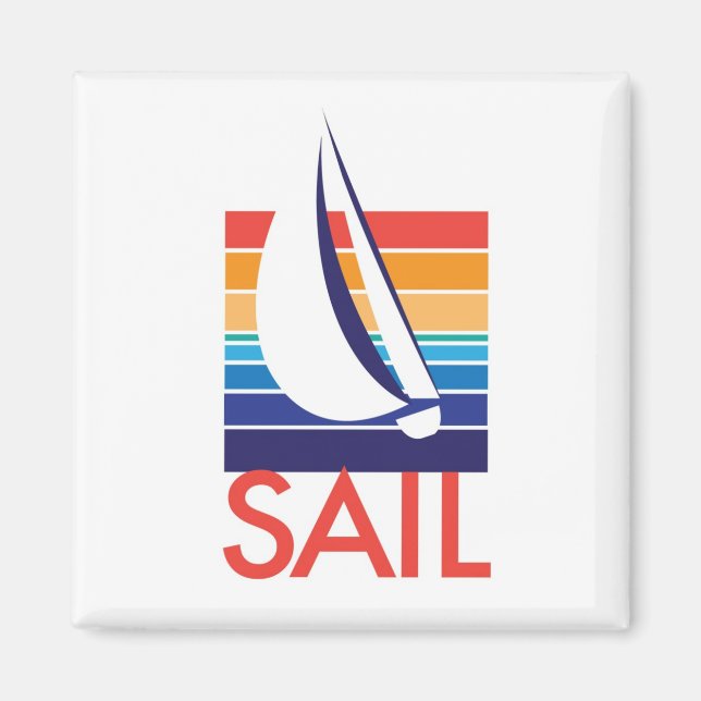 Boat Färg Square_Sail-magnet Magnet (Framsidan)