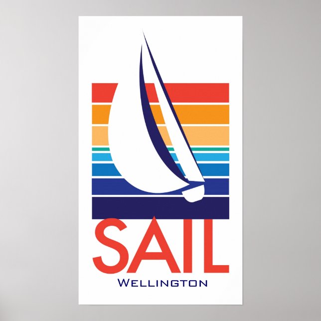 Boat Färg Square_SAIL Wellington poster (Framsidan)