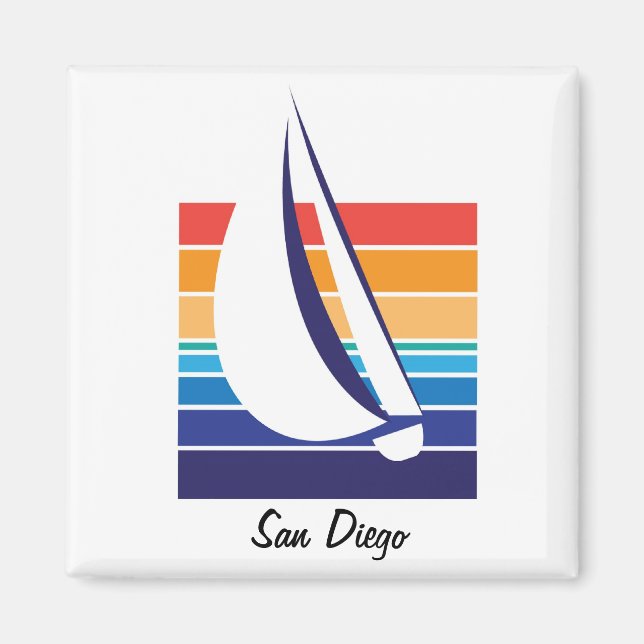 Boat Färg Square_San Diego magnet (Framsidan)