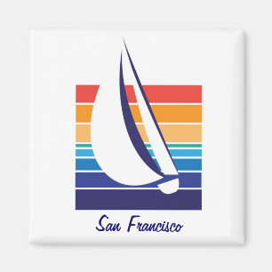 Boat Färg Square_San Francisco Magnet