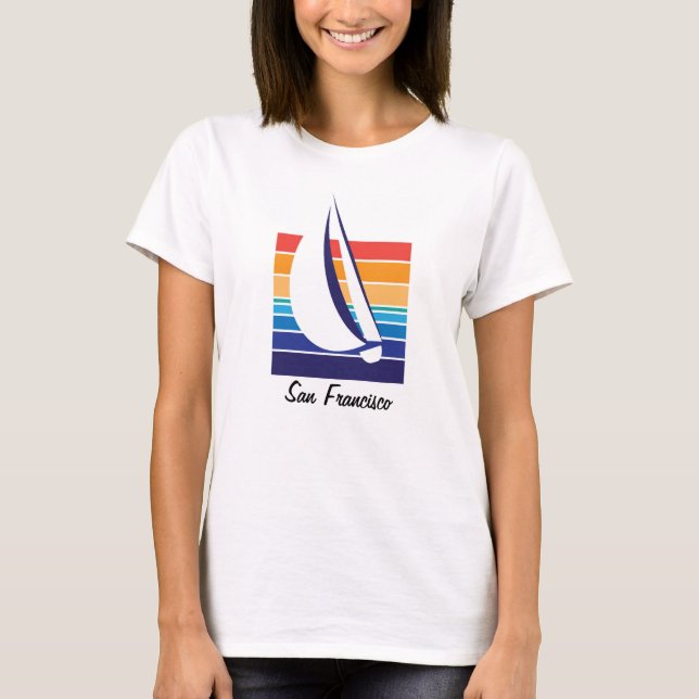 Boat Färg Square_San Francisco T Shirt (Framsida)