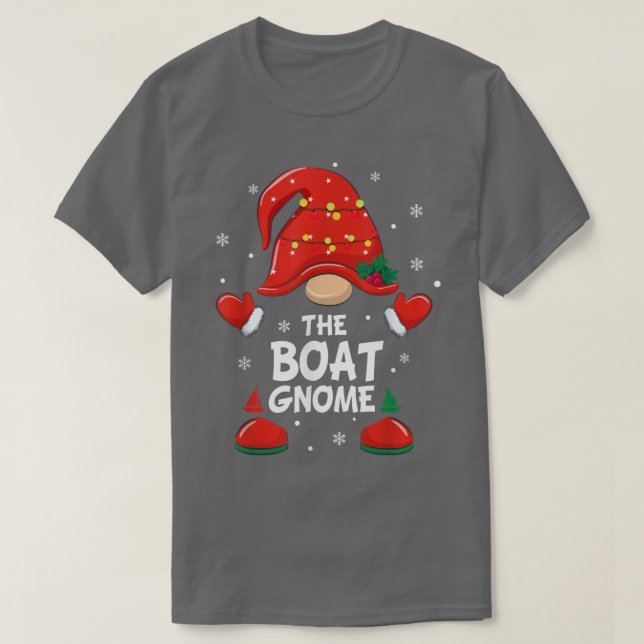Boat Gnome Matching Family Group jul Party T Shirt (Design framsida)