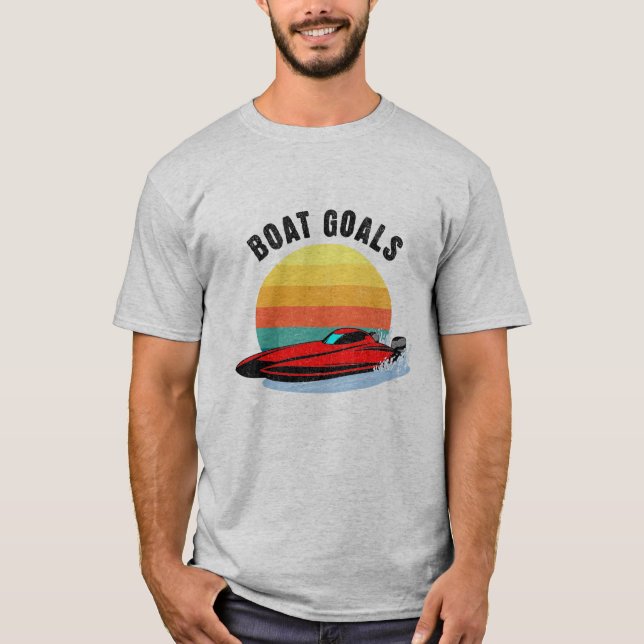 Boat Goals V1... Sunset Boating Shirt T Shirt (Framsida)