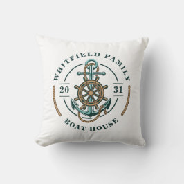 Boat House Anchor Boat Wheel Year Est Personlig Kudde