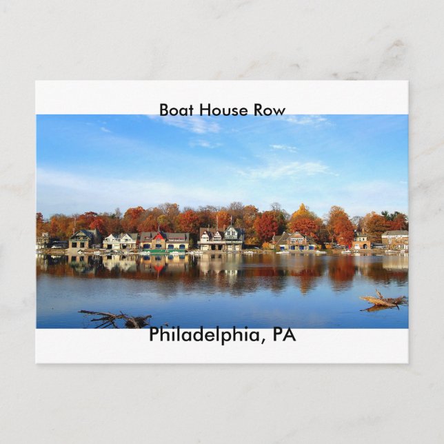 Boat House Row, Philadelphia, PA-porto frimärke Vykort (Framsida)
