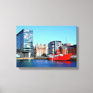 Boat i Albert Dock Canvastryck