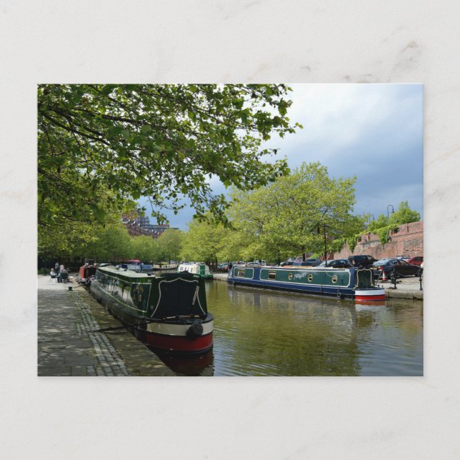 Boat i kanalen, Castlefield Manchester Vykort (Framsida)