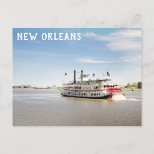 Boat i New Orleans Louisiana Mississippi Vykort