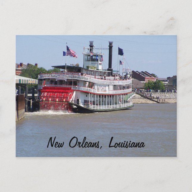 Boat i New Orleans Louisiana Mississippi Vykort (Framsida)