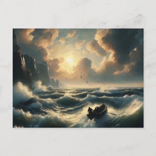 Boat i Rough Vatten. Vykort (Framsida)