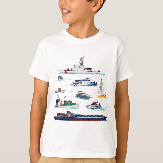 Boat-illustrationer T-Shirt (Framsida)