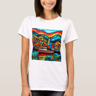 Boat in fjord 1 t shirt