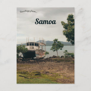 Boat in Upolu Samoa Vykort