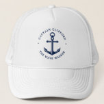 Boat Kapten | Anchor för anpassat namn Keps<br><div class="desc">En roligt skräddarsydd till båtens första kapten!</div>