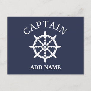 Boat Kapten (anpassa kaptenens Namn) Vykort