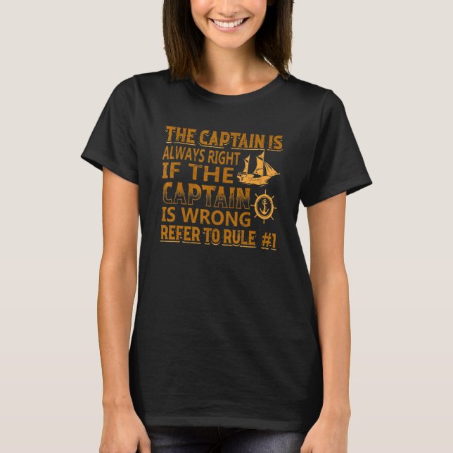 Boat Kapten Cruise Regler T Shirt (Framsida)